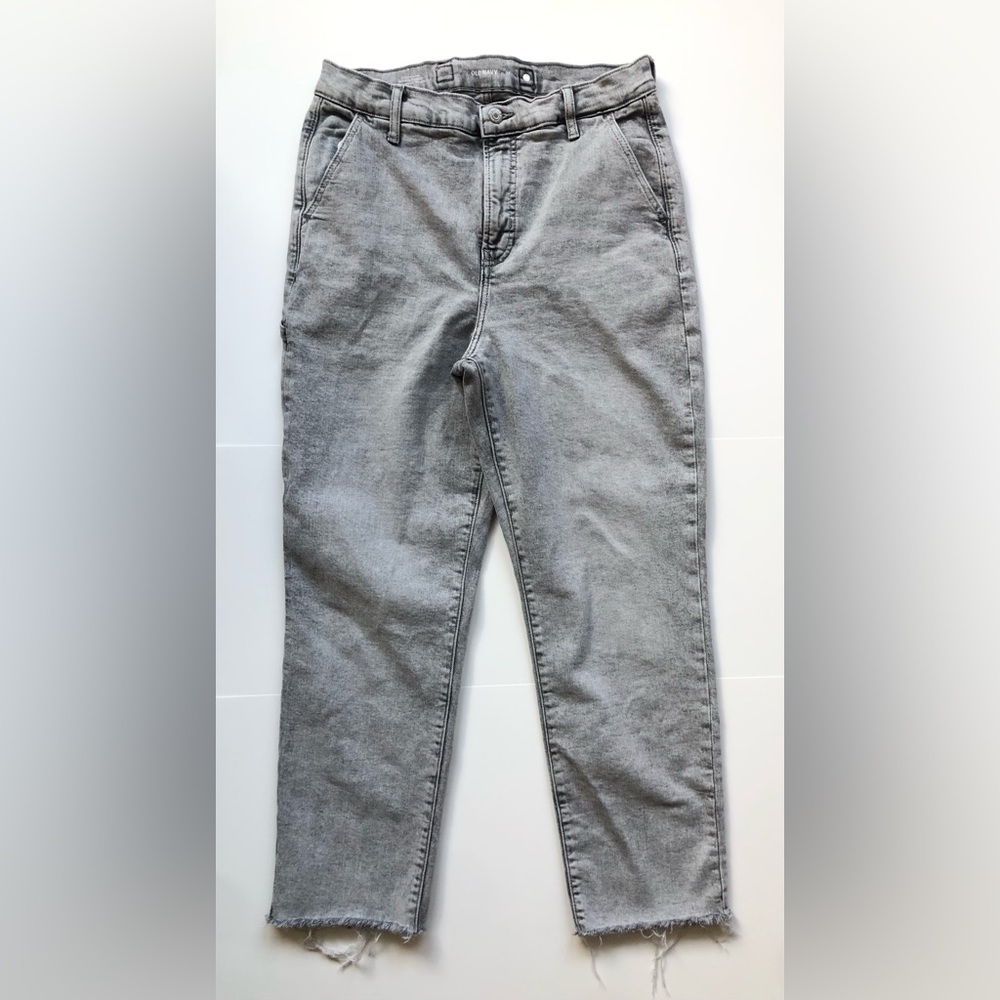 Old Navy Extra High Rise Straight Cut-off Ankle Jeans Ellery Gray Womens Size 12